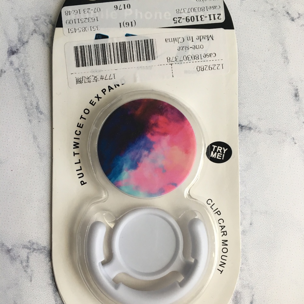 Pink mobile phone stand pop out socket car mount